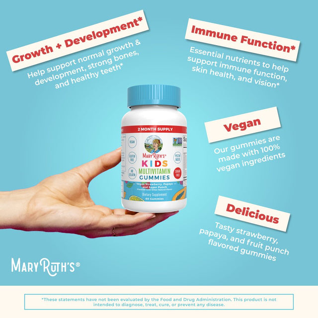 Maryruth'S Organics Kids Multivitamin Gummies - Strawberry, Papaya & Super Punch (60 Gummies)