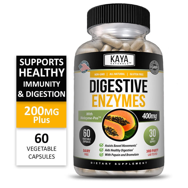 Kaya Naturals Digestive Enzymes W/ Prebiotic & Probiotics, Gas, Constipation & Bloating Relief