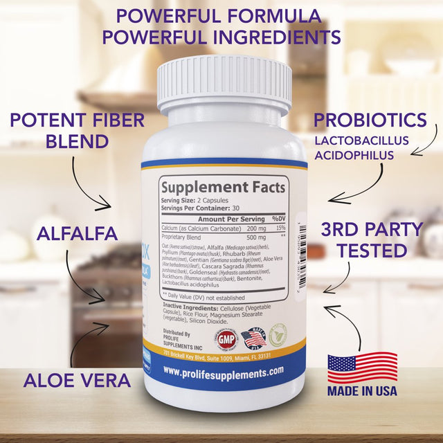 Natural Colon Cleanser & Detox Formula, Supports Health Bowel Movements, Weight Loss, Reduce Bloating & Boost Energy. Powerful Cleanse with Probiotics and Fiber, 60 Count