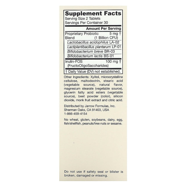 Jarrow Formulas - Jarro-Dophilus Kids Probiotic + Prebiotic Formula 1 Billion CFU - 60 Chewable Tablets