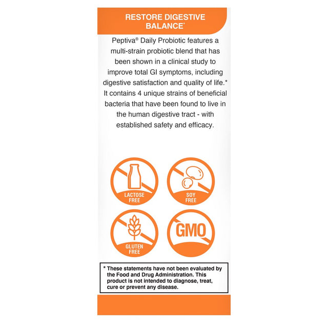 Peptiva Daily Probiotic, 25 Billion CFU, Multi-Strain Probiotics, 30 Count