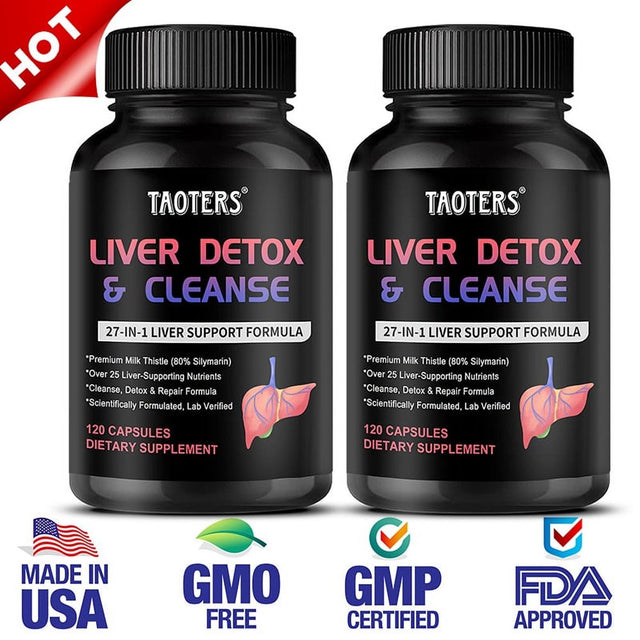 Liver Cleanse Detox & Repair | 25+ Herbs | Premium Liver Health Formula | Liver Support Detox Cleanse Supplement