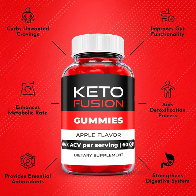 (1 Pack) Keto Fusion Keto ACV Gummies - Supplement for Weight Loss - Energy & Focus Boosting Dietary Supplements for Weight Management & Metabolism - Fat Burn - 60 Gummies