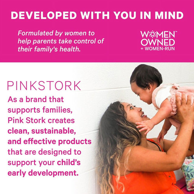 Pink Stork Baby Probiotic Drops: Infant Probiotic Drops for Baby, Digestion & Gas Relief, 1 Fl Oz