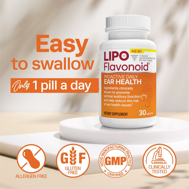 Lipo-Flavonoid Proactive Daily Ear Health Supplement, 30 Caplets