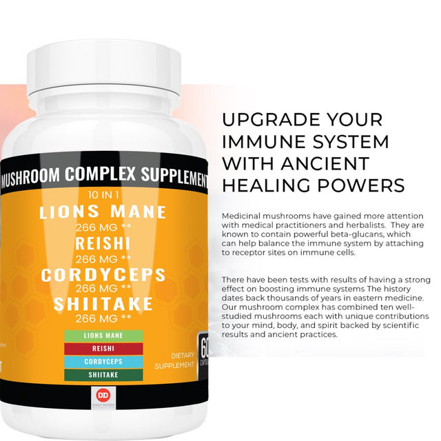 Lions Mane Supplement for Adult Reishi Mushroom Capsules Mushroom Supplement Complex Lion Mane Capsule Lion Mane Mushroom Complex Cordycep Nootropic Supplement Turkey Tail Mushroom Blend Supplement