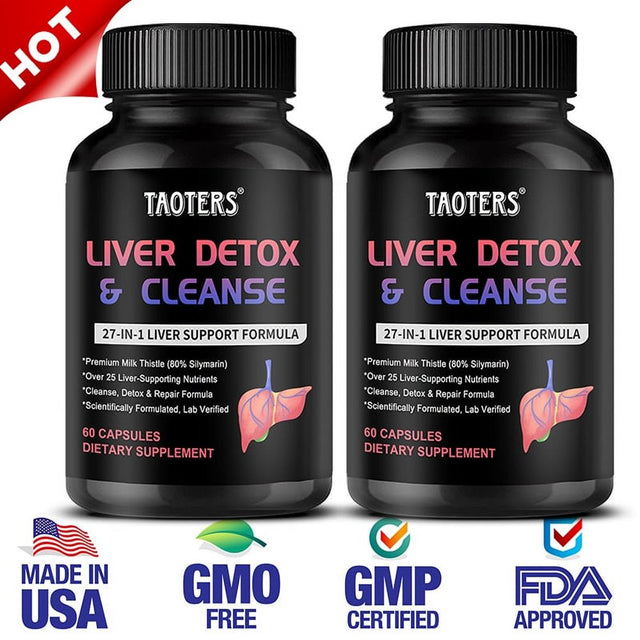 Liver Cleanse Detox & Repair | 25+ Herbs | Premium Liver Health Formula | Liver Support Detox Cleanse Supplement