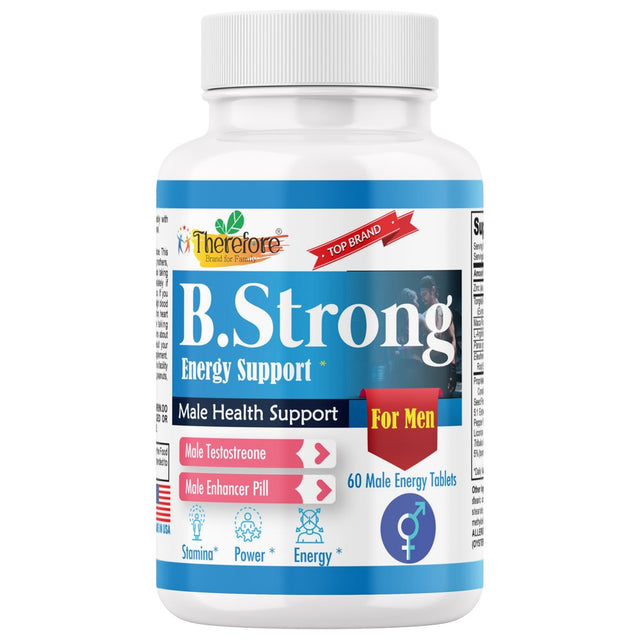 B.Strong Testosterone Booster for Men- Natural Stamina, Endurance, Energy & Strength Enhancing Supplement, Libido Support Male Supplements, 60 Veggie Tablets by Therefore