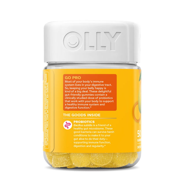 OLLY Probiotic Gummy, Immune & Gut Health, Digestive Supplement, Mango, 50 Ct