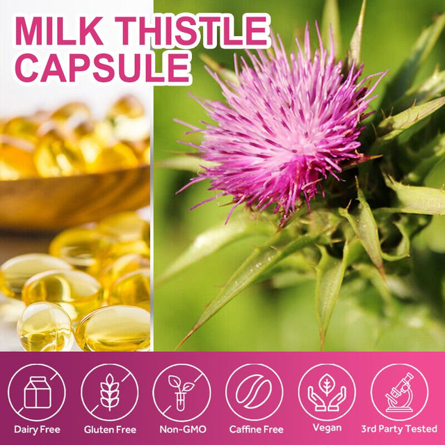 TAOTERS Milk Thistle Extract Capsules, Advanced Liver Support, Powerful Antioxidants, Promote Digestive Health.