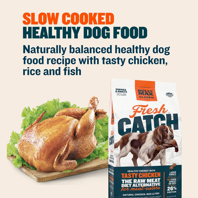 Classic Fresh Catch Chicken, Rice & Fish Recipe - Slow-Cooked, Nutritious Puppy & Dog Food, Large Kibble Wholesome Dog Food, Natural Dog Food W/Added Vitamins, Minerals, & Nutrients, 12 Lbs