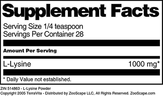 Terravita L-Lysine Powder (1 Oz, ZIN: 514863)