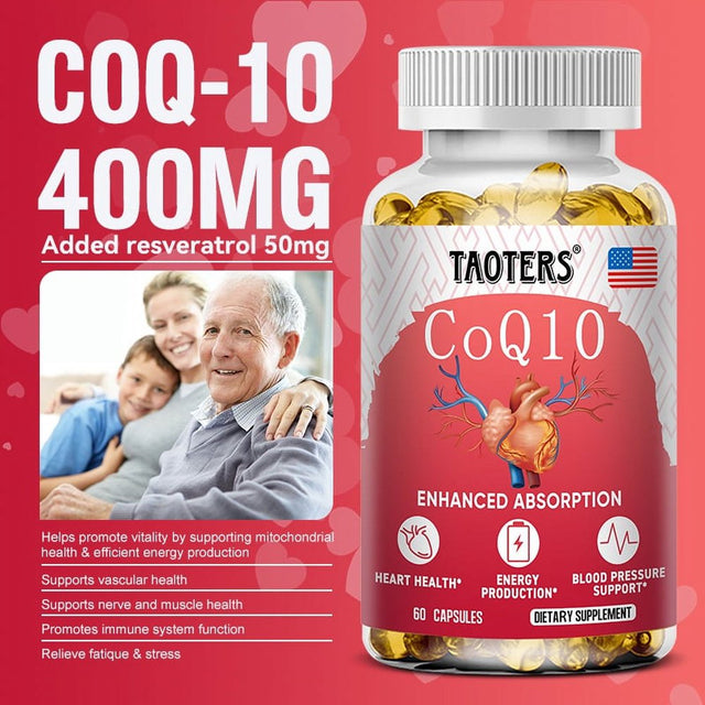 TAOTERS Coq10 Supplement - Supports Healthy Blood Pressure, Enhances Liver Function, and Supports Heart Health