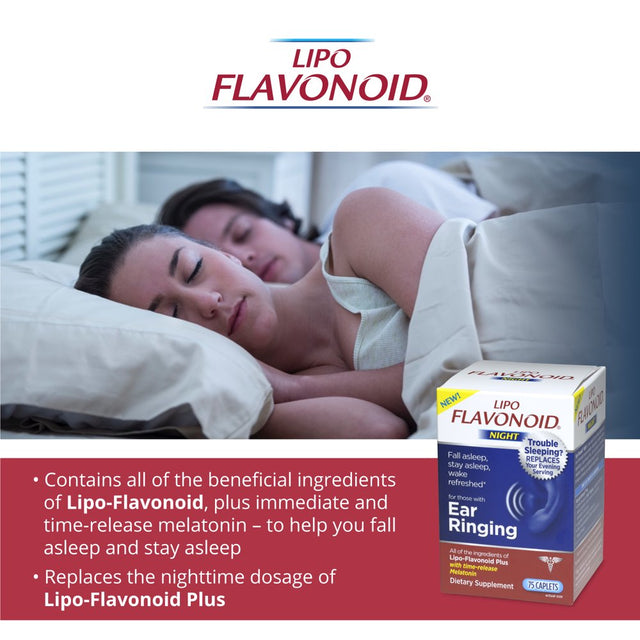 Lipo-Flavonoid Night Ear Heath Supplement with Melatonin, 75 Caplets