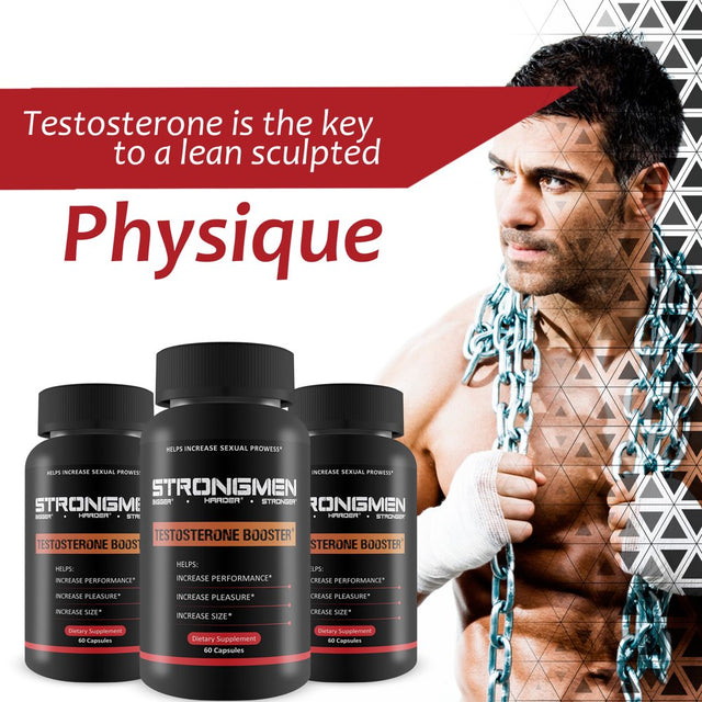 Strongmen Testosterone Booster for Men - Increase Performance, Pleasure, and Size - Improve Energy, Endurance, and Weight Loss - 60 Capsules