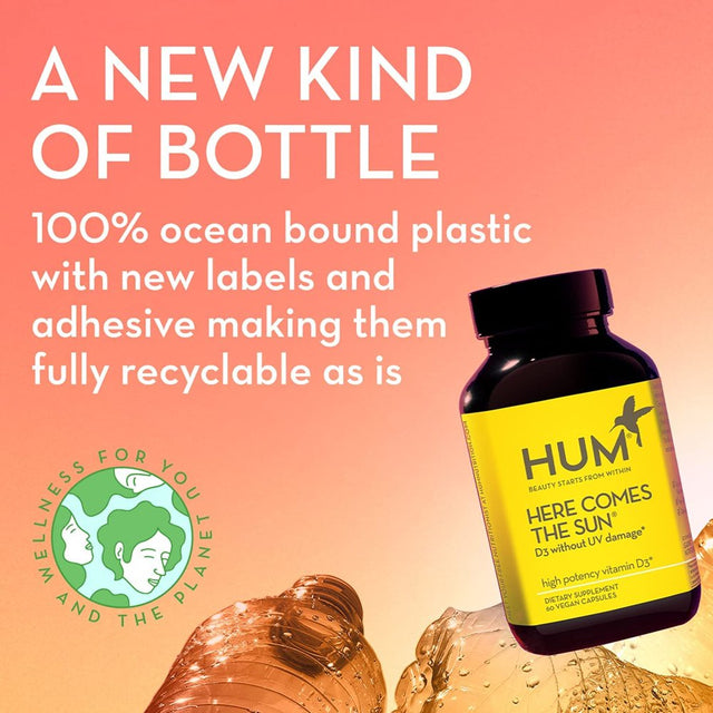HUM Here Comes the Sun - Immune Support Supplement with Vitamin D to Support a Healthy Immune System & Calcium Absorption - Vegan Vitamin D3 to Support Radiant Skin, Mood + Bone Health 30 Softgels
