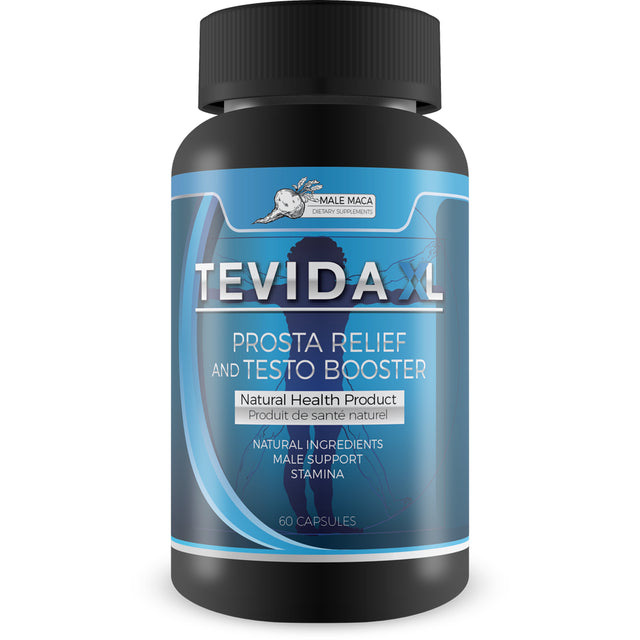 Tevida XL Prosta Relief and Testo Booster - Support Improved Blood Flow & Circulation - Prevent Unwanted Weight Gain - Naturally Boost Testosterone for Male Health - 60 Capsules