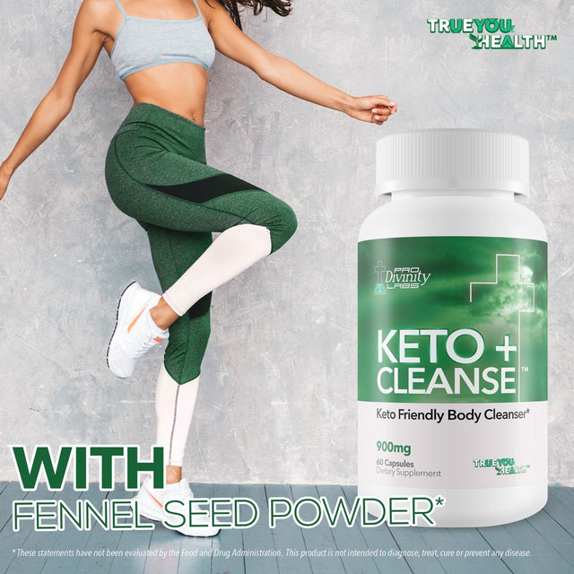 Pro Divinity Labs KETO + CLEANSE - Premium Keto Friendly Body Cleanser with Plant Based Ingredients to Promote Whole Body Health - Support Reduced Bloating & Gut Health with Additional Probiotics
