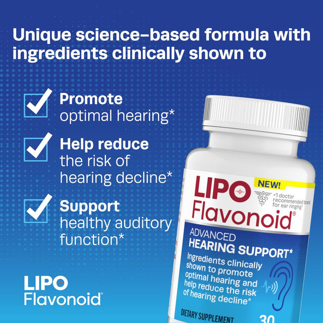 Lipo-Flavonoid Advanced Hearing Support for Hearing Decline, 30 Caplets