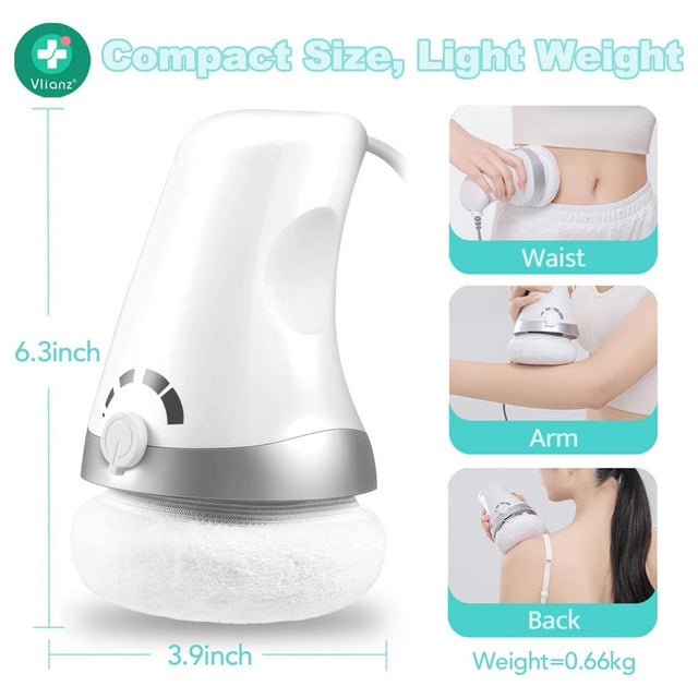 Vlianz Cellulite Massager Electric Fat Remover, Body Sculpting Machine for Stomach Fat with 6 Skin Friendly Washable Pads, Body Sculpting Massager for Belly Legs Butt Arm