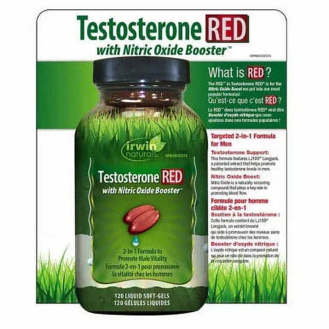 Testosterone RED with Nitric Oxide Booster - 120 Soft Gels | Hormone and Performance Enhancement