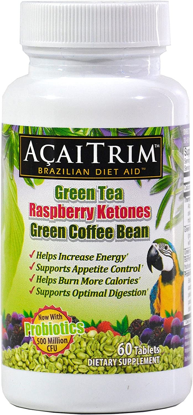 Acaitrim- Weight Loss Supplement- Green Tea Extract, Green Coffee Bean Extract, Raspberry Ketones, Acai, & Probiotics – Supports Metabolism & Energy for Men & Women- 60 Acai Berry Capsules
