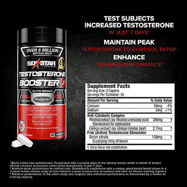 Testosterone Booster for Men | Six Star Pro Nutrition | Test Booster for Men | Extreme Strength + Enhances Training Performance + Scientifically Researched | Test Boost Supplement, 60 Pills