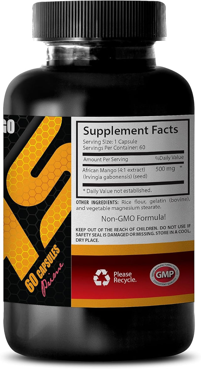 HS PRIME African Mango Extract Powder - African Mango Extract 500 - Fat Burners, Mood Enhancer for Kids, Performance Booster, Energy Support, Immune Boosters for Adults, Vitamin C - 3 Bot 180 Caps