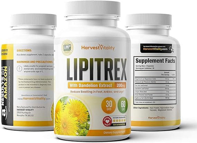 Lipitrex - Edema Swelling Reduction – Water Pill for Legs, Feet & Ankles