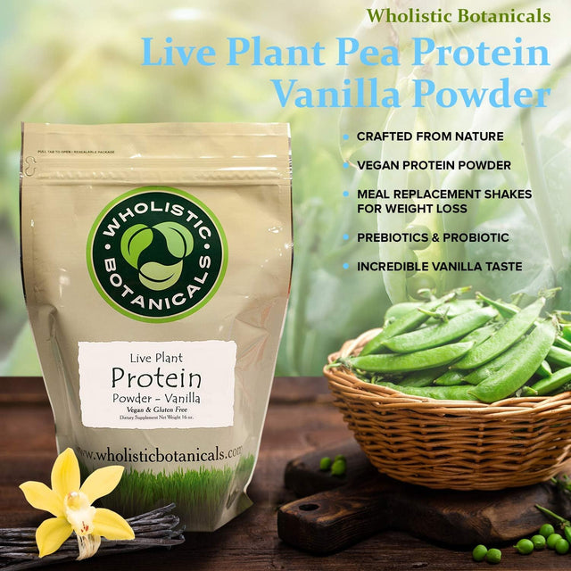 Wholistic Botanicals Live Plant Pea Protein Vanilla Powder