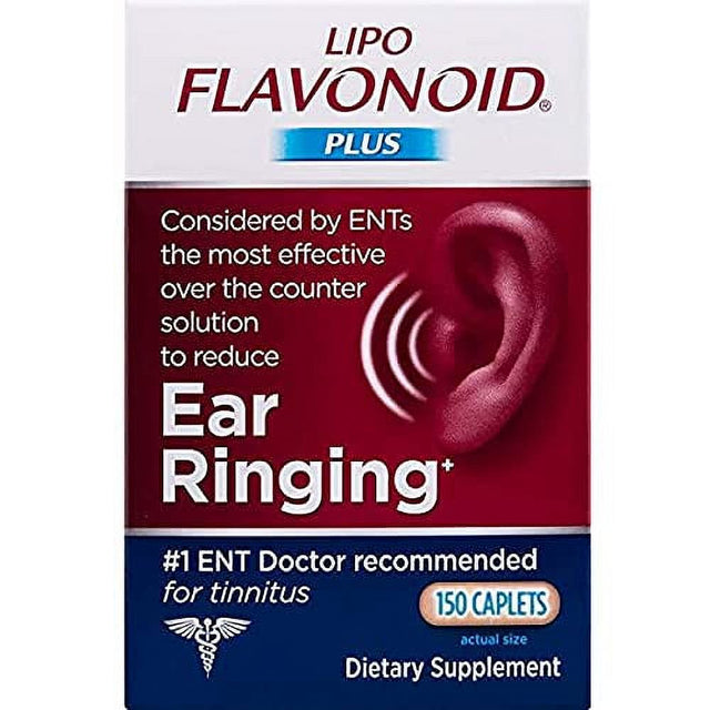 Lipo-Flavonoid plus Ear Health Supplement #1 ENT Doctor Recommended for Ear Ringing Most Effective over the Counter Tinnitus Treatment, Lemon, 150 Count
