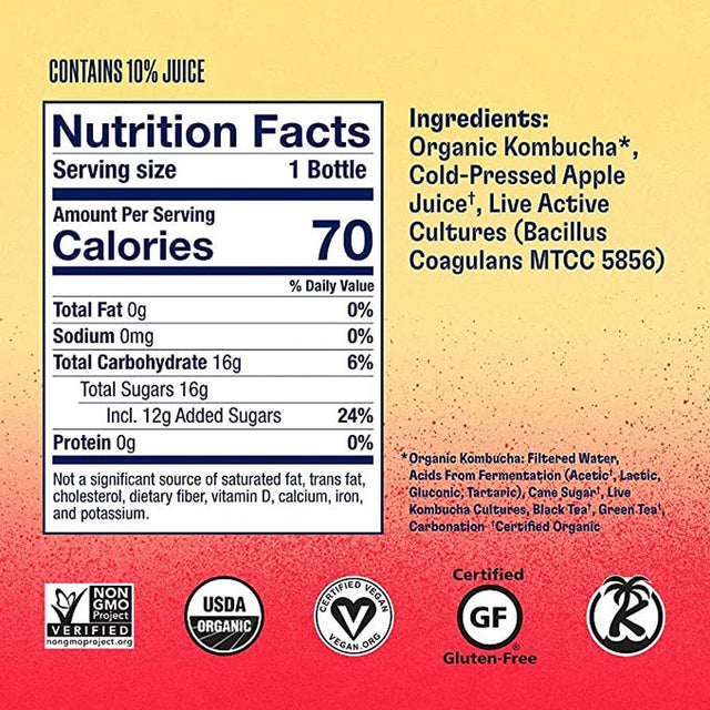 Health-Ade Probiotic Kombucha Tea, Pink Lady Apple, 16 Fl Oz