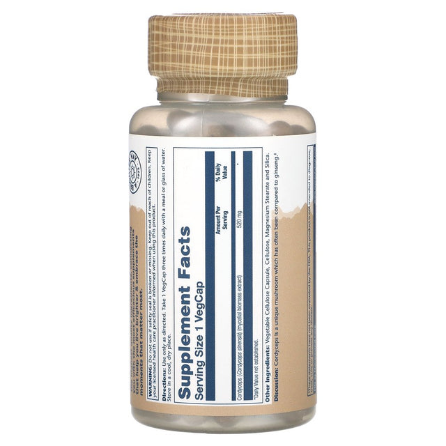 Solaray - Cordyceps 520 Mg. - 100 Vegetarian Capsules