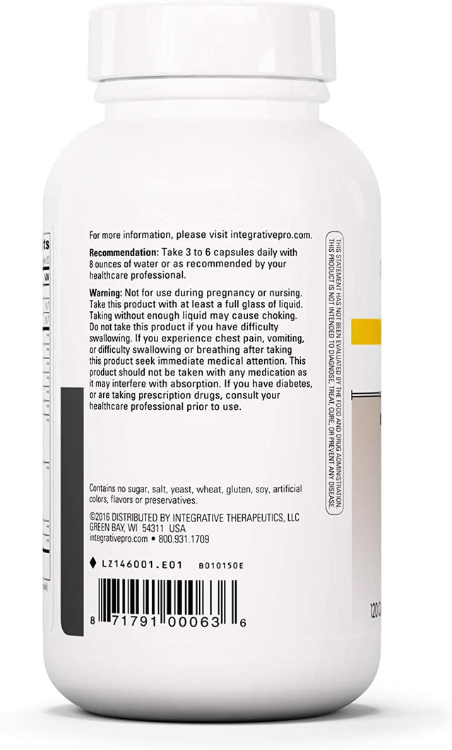 Integrative Therapeutics Blue Heron - Detox Complex with Dietary Fiber, Herbs and Probiotics - Supports Colon Function - Includes Fenugreek - Dairy Free - 120 Capsules