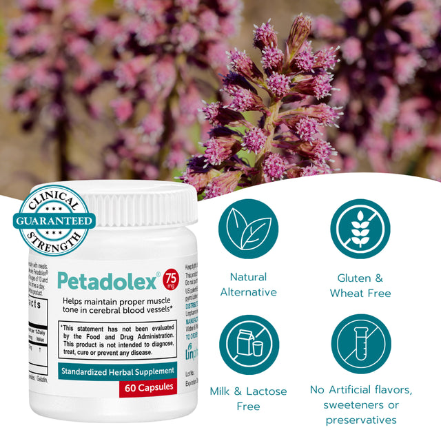 Linpharma Petadolex 75 Mg Patented Pa-Free Butterbur Root Extract - 3 Bottles