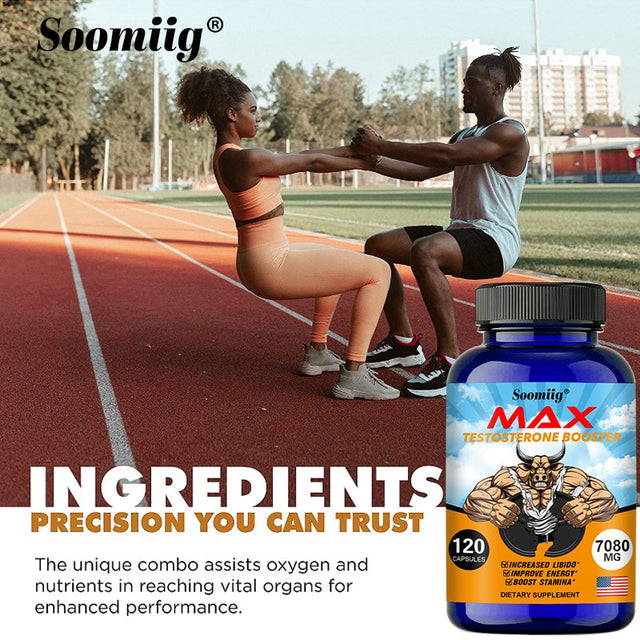 Soomiig Max Testosterone Booster - Performance Enhancer, Boosts Energy and Endurance