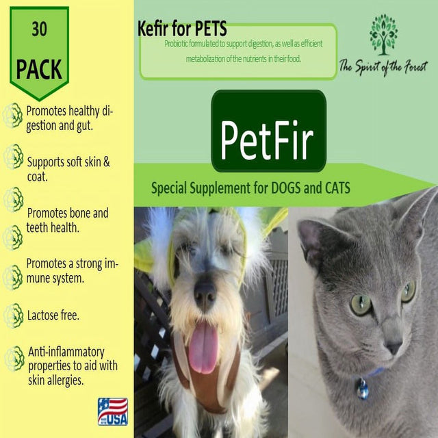 Petfir 30 Pack Kefir Supplement Pets Probiotic Dogs Cats Support Gut Health