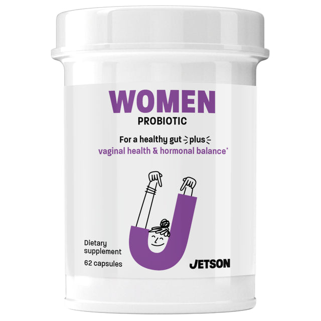 Jetson Vaginal Health, Mood and Hormonal Support Women Probiotic Supplement, 15 Billion CFU, 62 Ct.