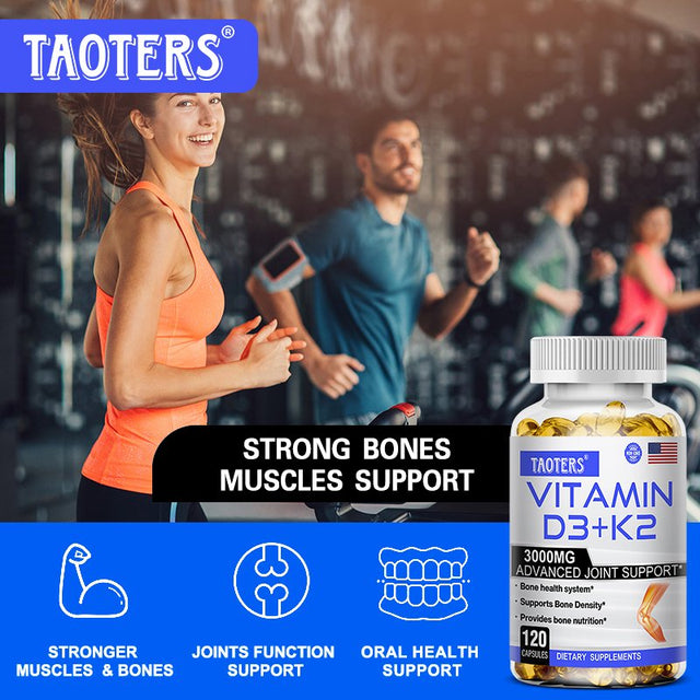 TAOTERS Vitamin K2 (MK7) with D3 Supplement to Support Joint, Bone, and Immune Health Non-Gmo Formula Easy-Swallow Vitamin D and K Complex.