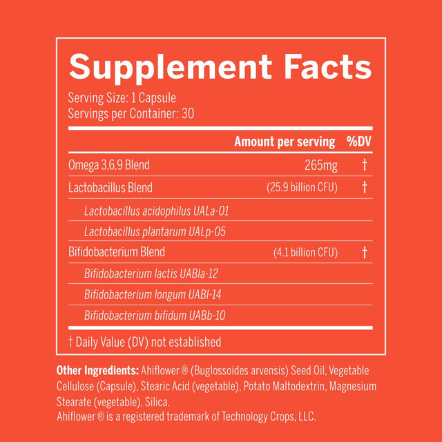 Nouri Digestive Health Probiotic with Omega for Digestion, Immune, and Brain Health, 30 Day Supply