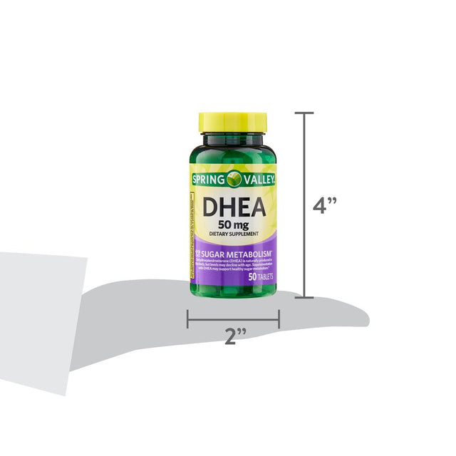 "Boost Your Energy and Vitality with Spring Valley DHEA Tablets - 50mg, 50 Count!"