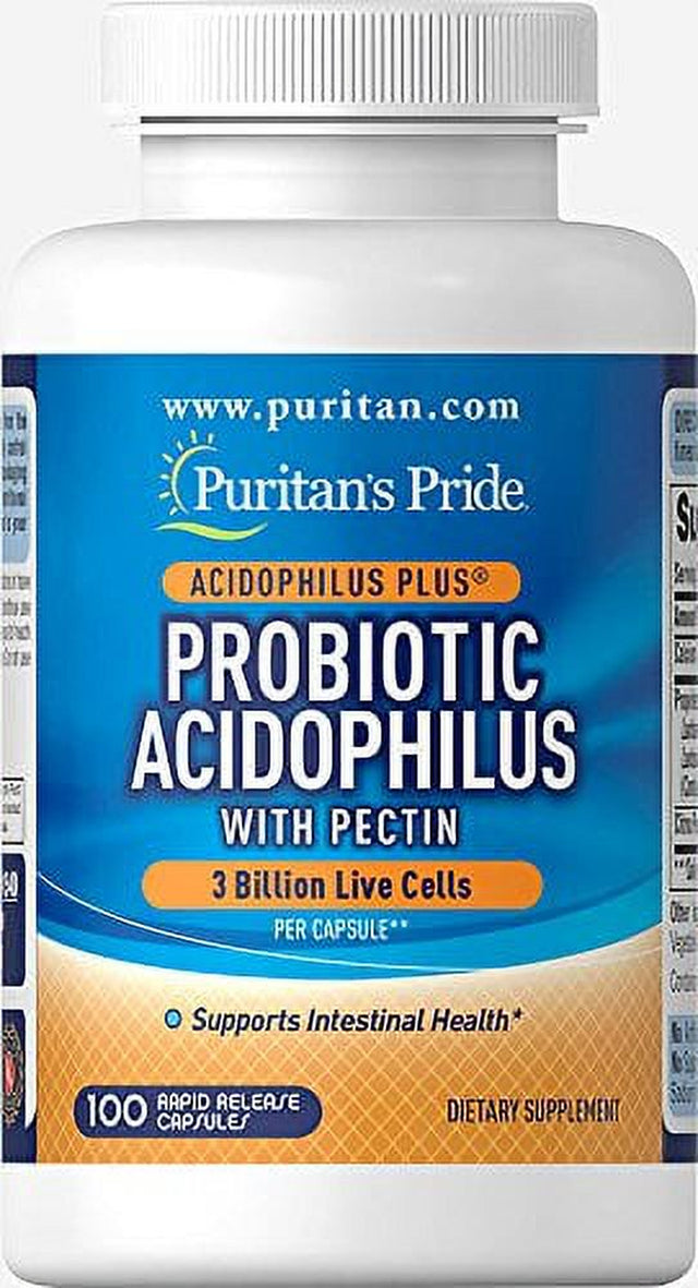 Probiotic Acidophilus with Pectin, 100 Count by Puritan'S Pride, White (P-2)