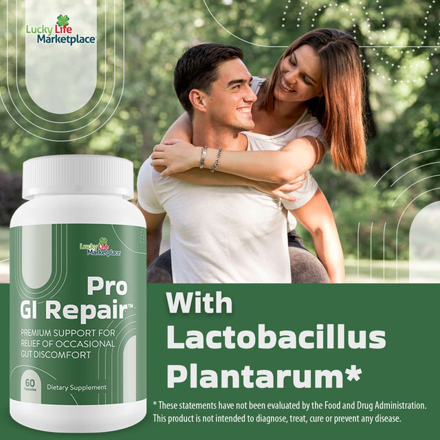Pro GI Repair - Premium Probiotic Supplement to Support Gut Health - Support Gastrointestinal Function & Regularity - 40 Billion CFU Probiotic Formula - Promote Reduced Indigestion & Upset Stomach