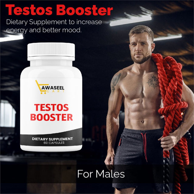 Tawaseel Men'S Testosterone Booster - Natural Supplement for Muscle Strength and Performance - 60 Capsules