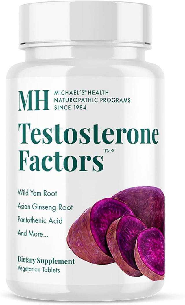 MICHAEL'S Health Naturopathic Programs Testosterone Factors - 120 Vegetarian Tablets - Nutrients to Support Testosterone Production - Kosher - 60 Servings