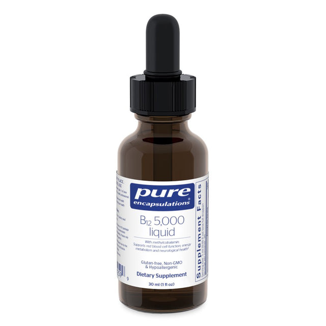 Pure Encapsulations B12 5,000 Liquid | Vitamin B12 Methylcobalamin Supplement to Support Energy, Nerve Health, Cognitive Function, and Blood Cells* | 1 Fl. Oz.