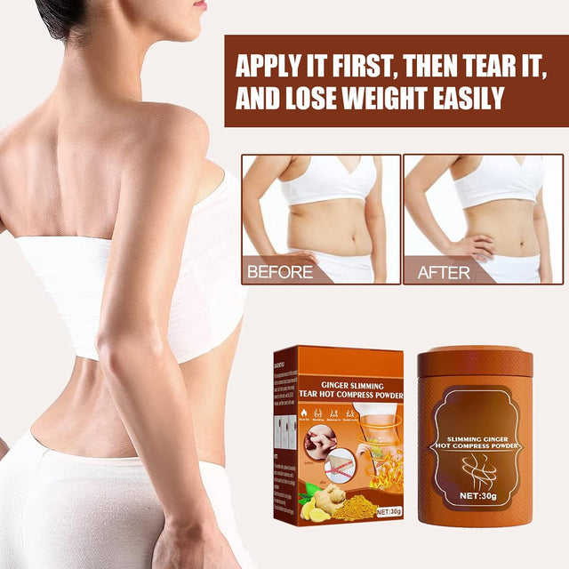 Ginger Slimming Powder, Relaxing Tummy Modeling Ginger Fat Burner for Legs
