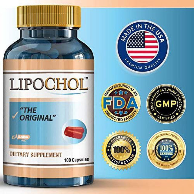 LIPOCHOL Natural Liver Cleanser Detox Supplement Cleanse & Support Liver Health. Milk Thistle Extract (Silymarin) (100 Caps Bottle)