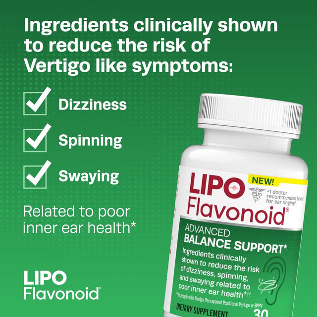 Lipo-Flavonoid Advanced Balance Support for Vertigo Symptoms, 30 Caplets