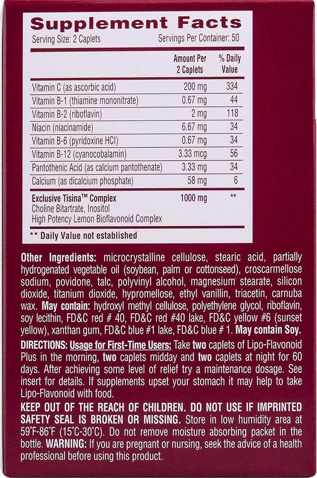 Lipo-Flavonoid plus Ear Health Supplement, 100 Caplets